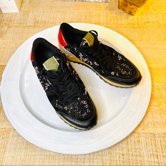 Valentino Shoes - Auth Valentino runners w/ lace & rockstuds